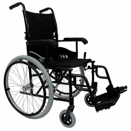 KARMAN HEALTHCARE LT-980 18 in. seat 24 lbs. Ultra Lightweight Wheelchair with Swing Away Footrest in Black KA319698